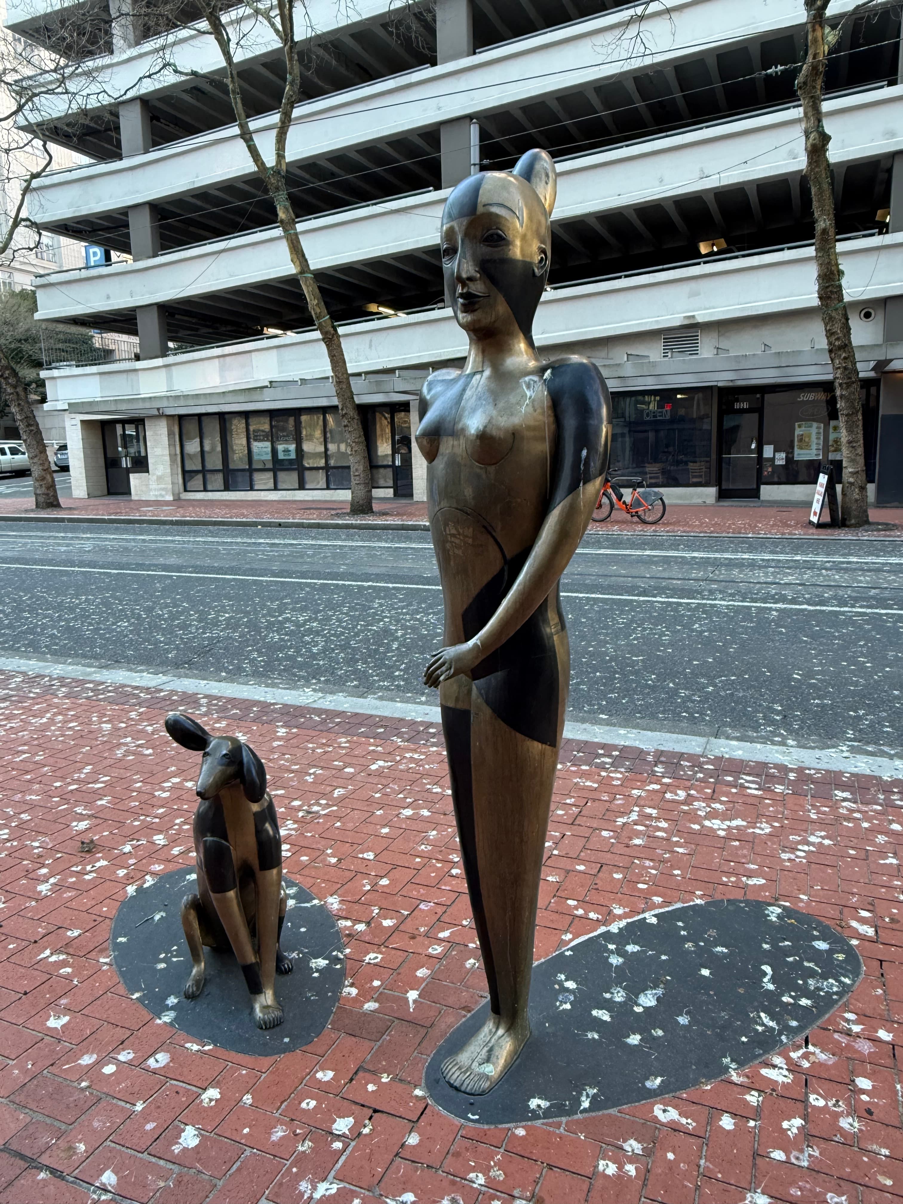 City reflections, bronze and granite 2000