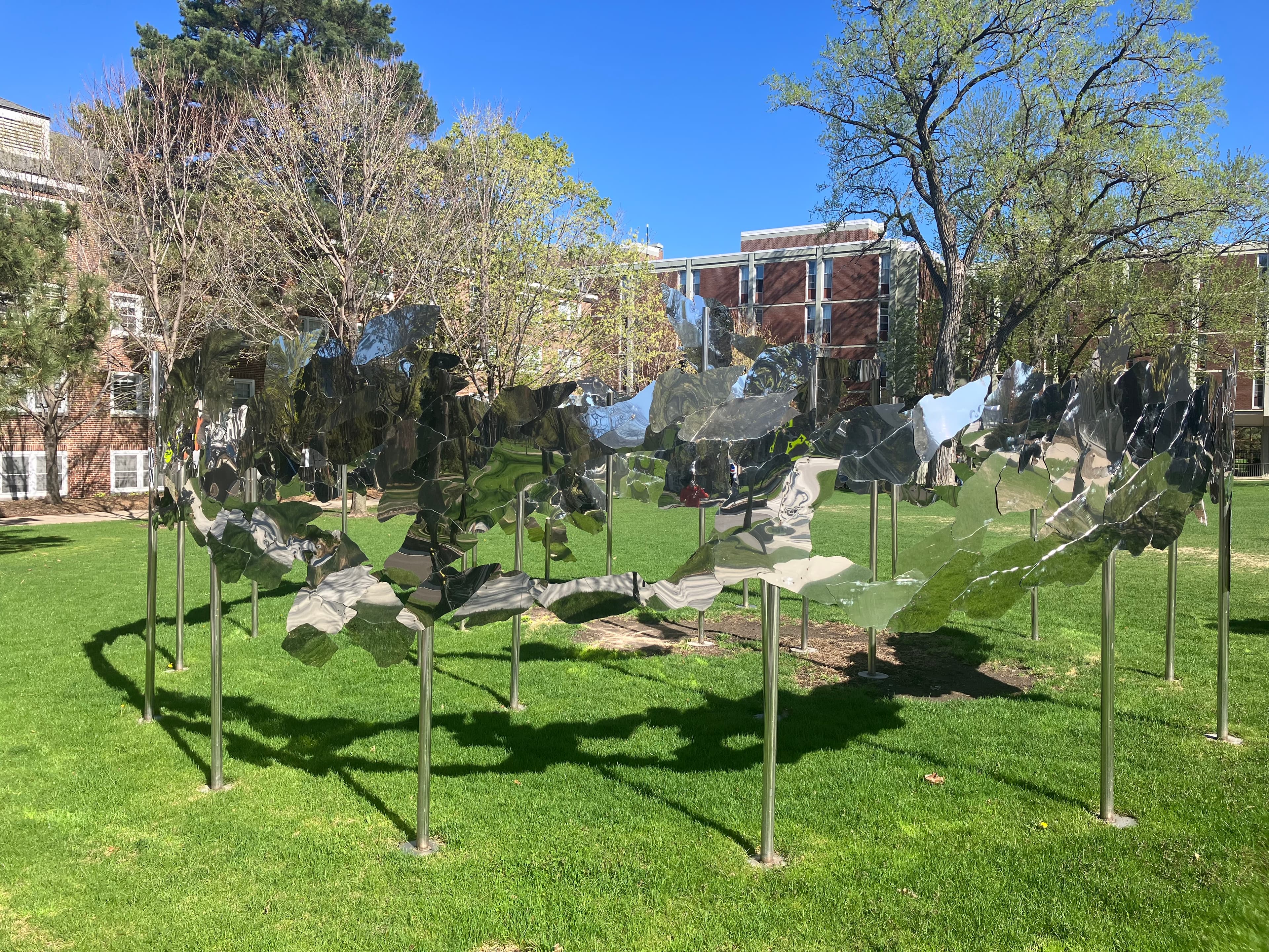 Mirrored metal art piece