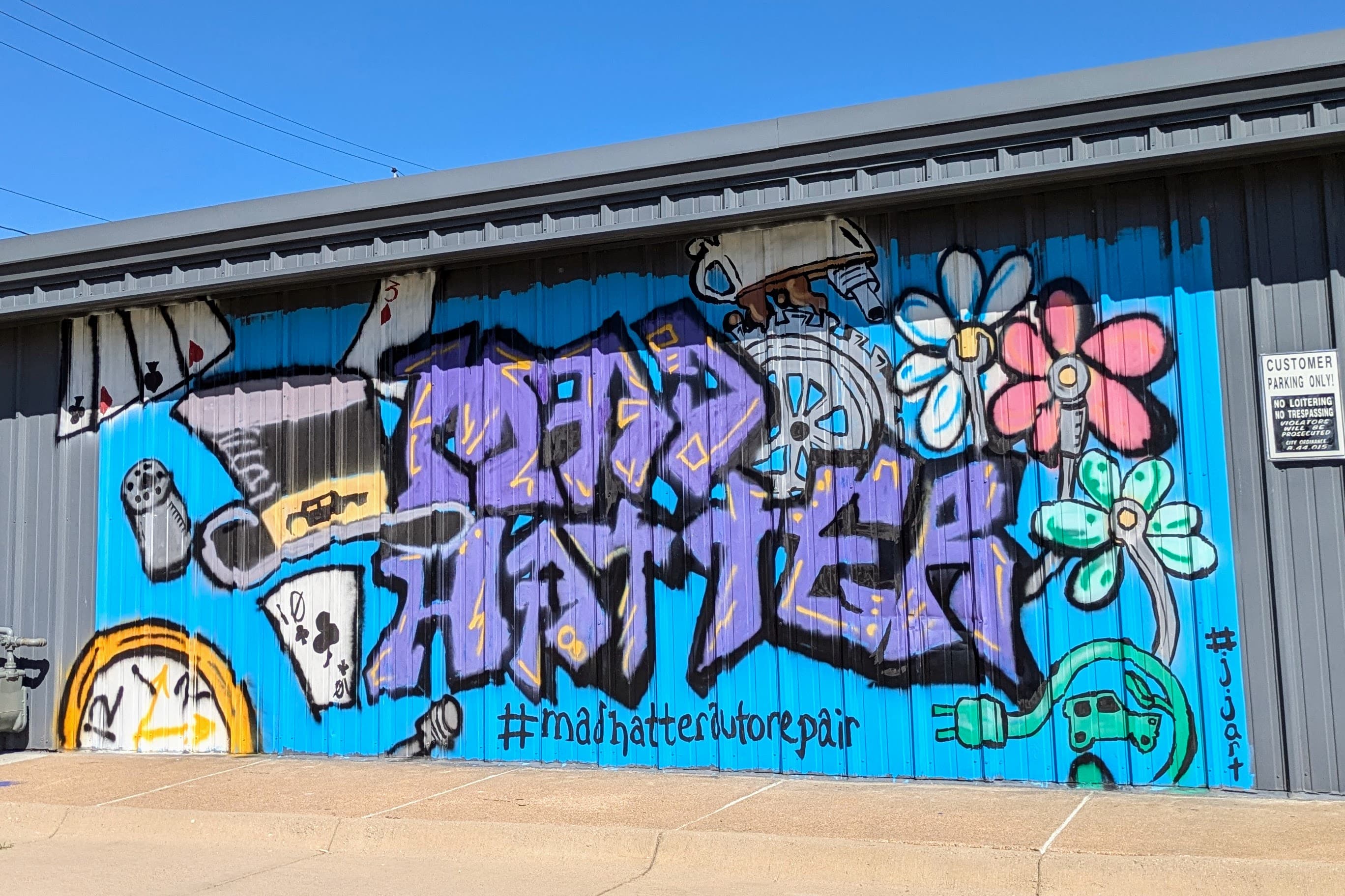 Mad Hatter Auto Repair mural