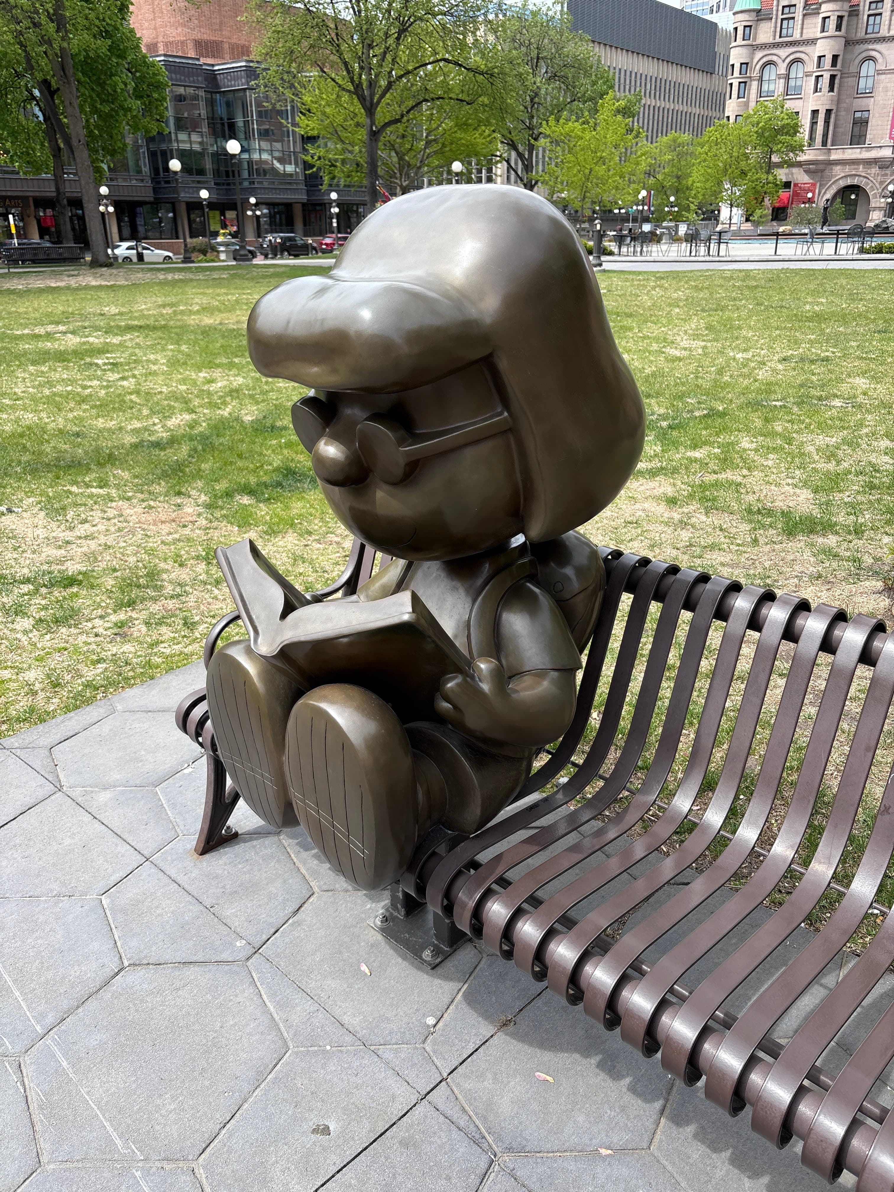 Lucy on a bench