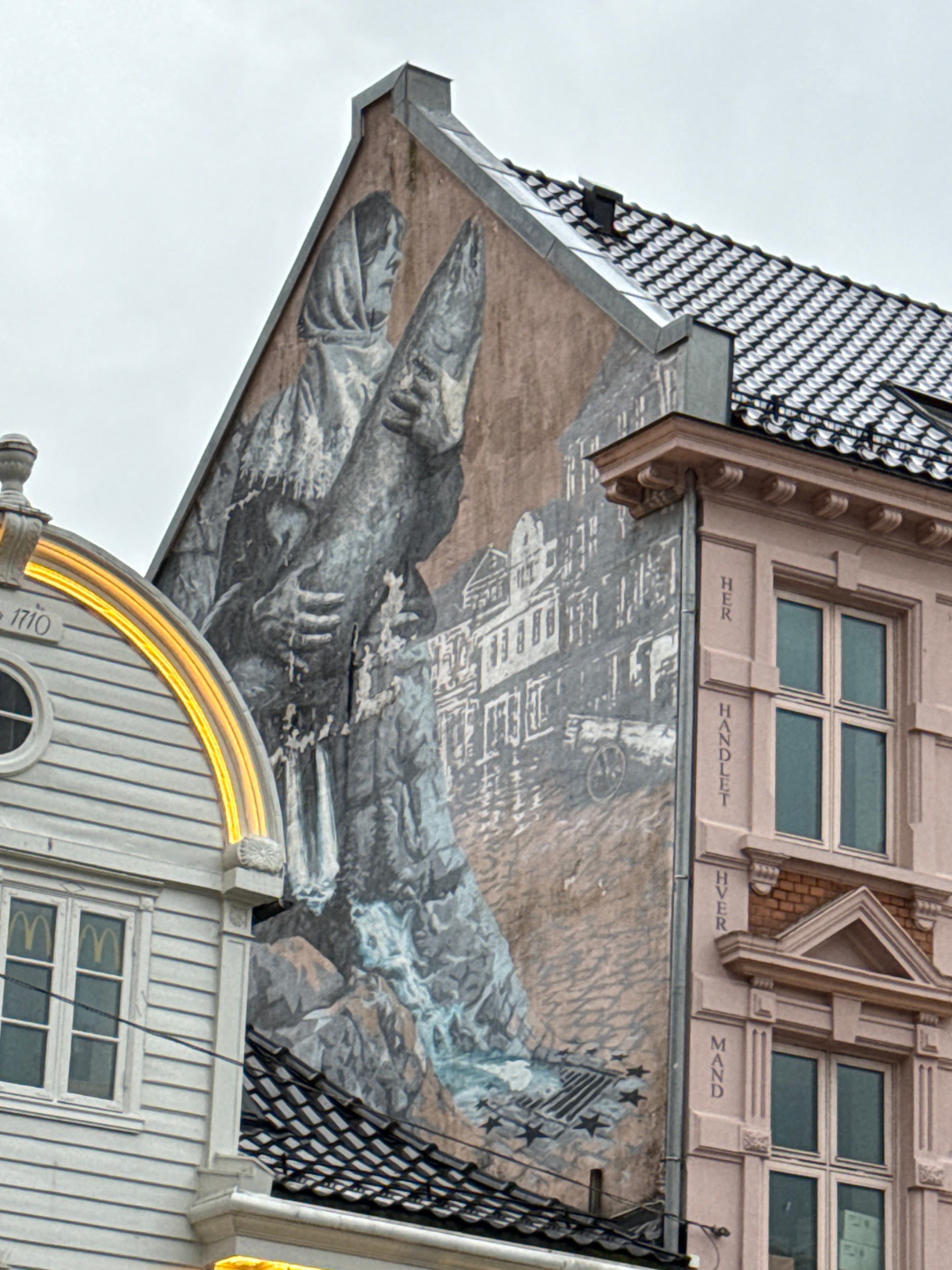 Girl and fish mural