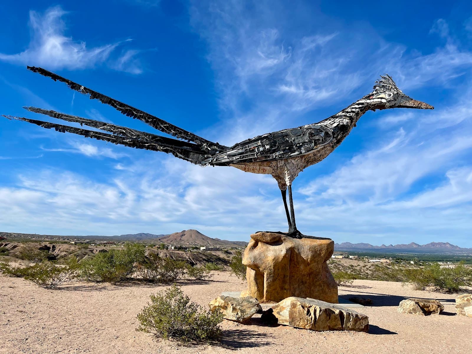 Recycled Roadrunner Sculpture